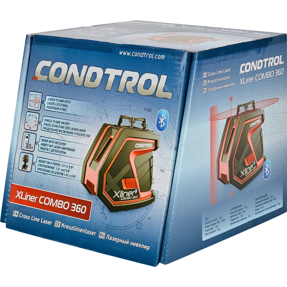 Уровень лазерный Condtrol Xliner Combo 360, 40 м STLM-2206882 - Вид №7