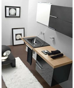LASA IDEA Подвесной туалетный столик с ящиками, лакированный Mariposa