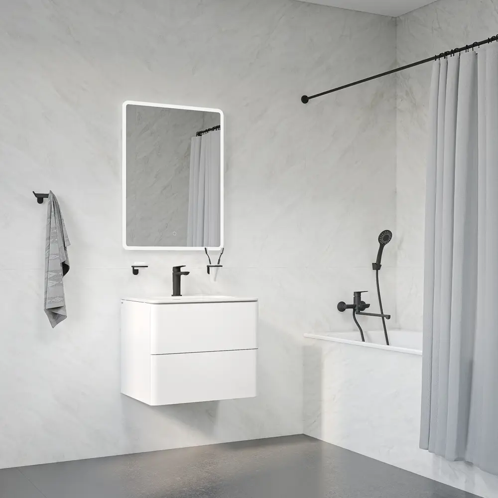 Смеситель для ванны Iddis Token однорычажный универсальный с лейкой и шлангом цвет черный STLM-2069956 - Вид №5