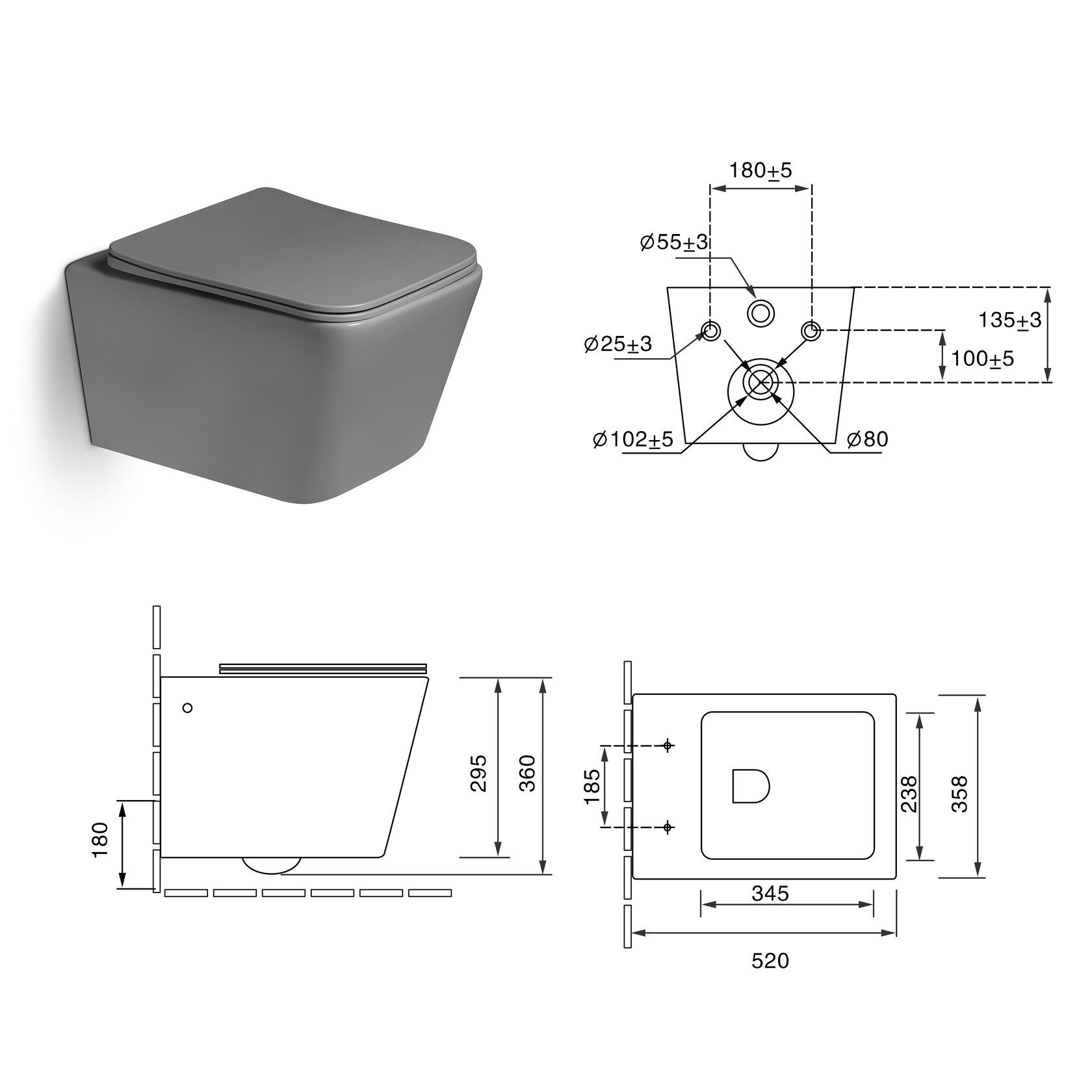 Подвесные унитазы SL-5007MG SANTILINE  - Вид №4