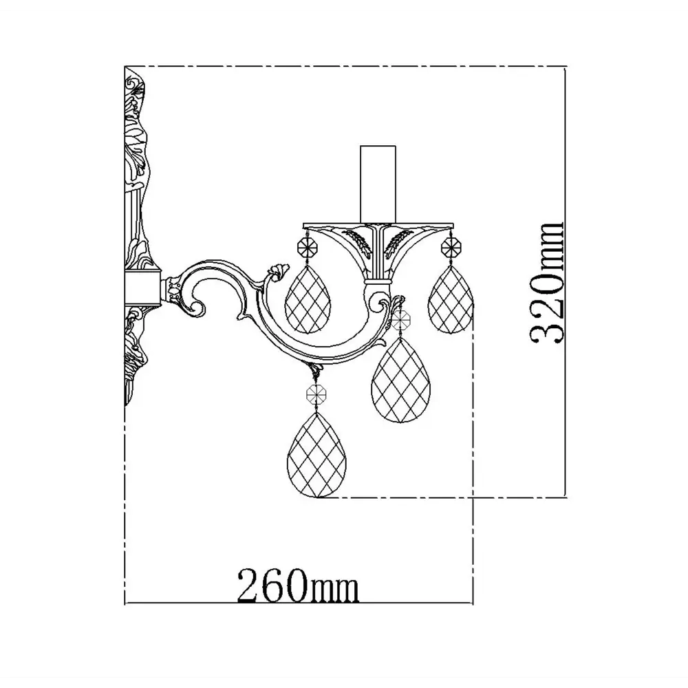 Бра Люкс E14x60 Вт, металл/стекло, цвет бронза WINK STLM-2138365 - Вид №7