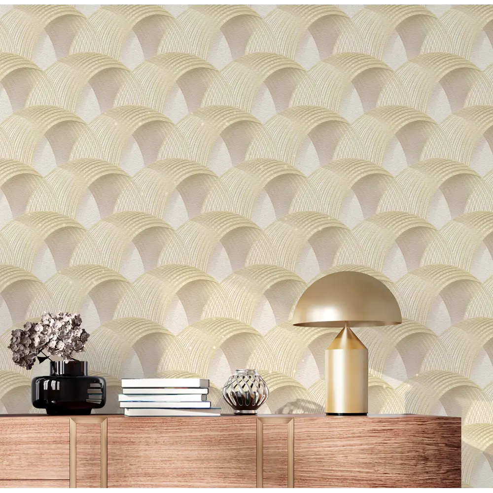Обои флизелиновые WallSecret Escher бежево-золотые 1.06 м 8653-21 STLM-2125658 - Вид №3