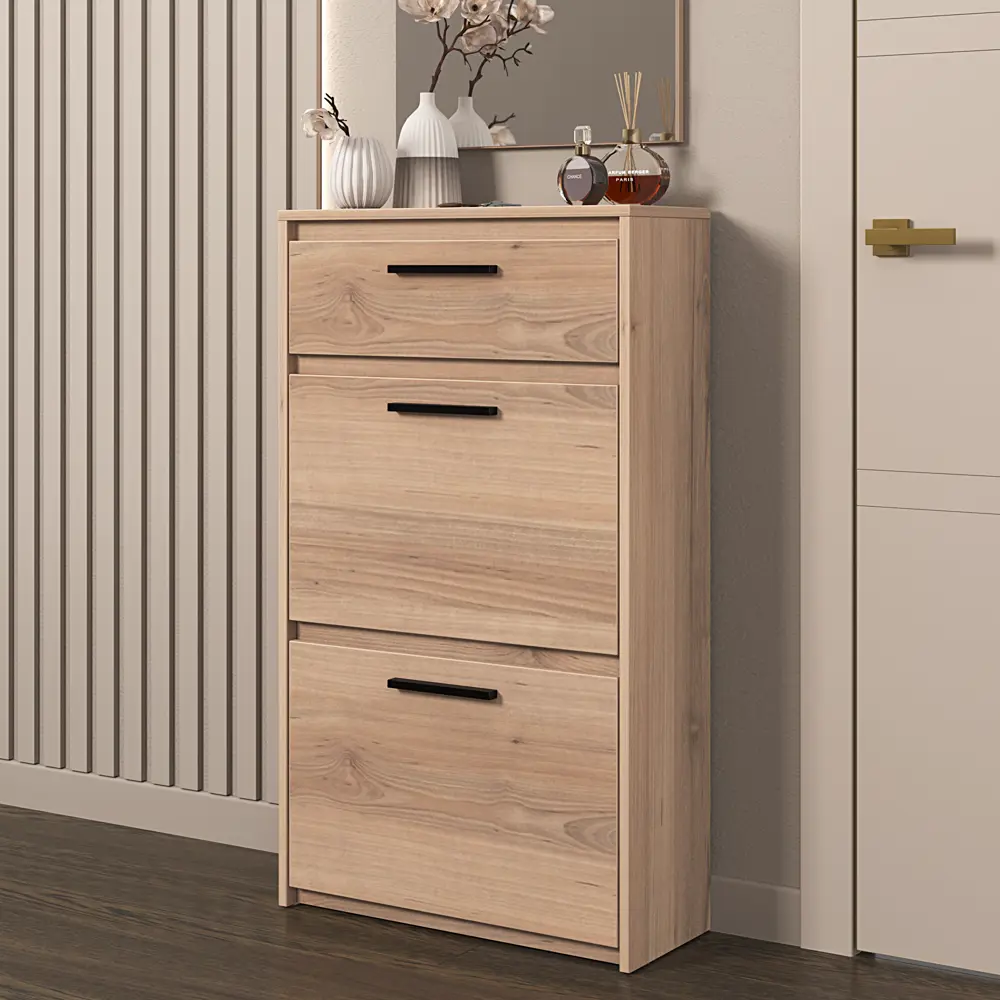 Шкаф для обуви Лион 60x103.9x24 см 2 ящика ЛДСП цвет дуб комано Santreyd STLM-2133195