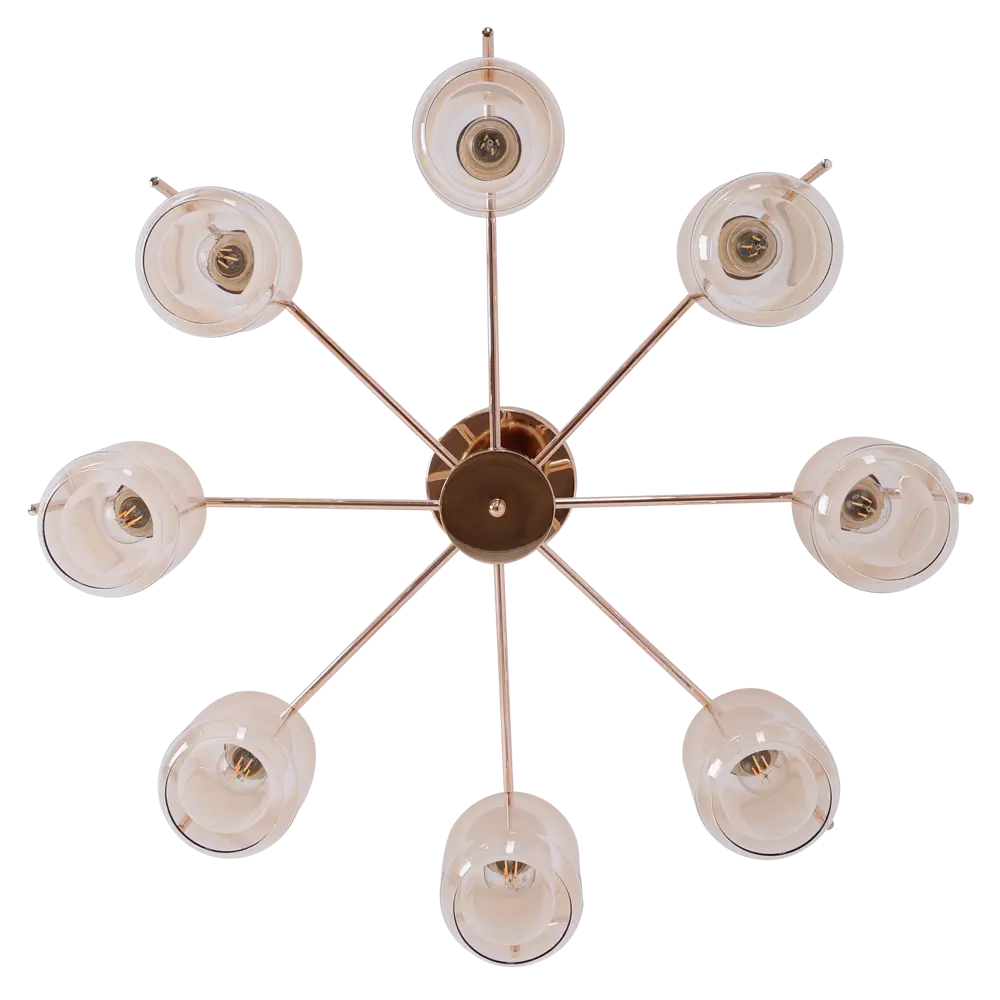 Люстра SCHAFFNER Astra 4420 - золотистая неоклассика с 8 стеклянными плафонами 89426418 STLM-1566621 - Вид №3