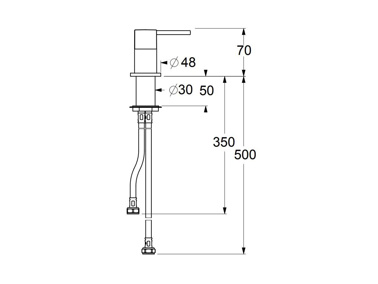 Однорычажный смеситель для раковины без слива GUGLIELMI RUBINETTERIE Sprint ARCH-00012970