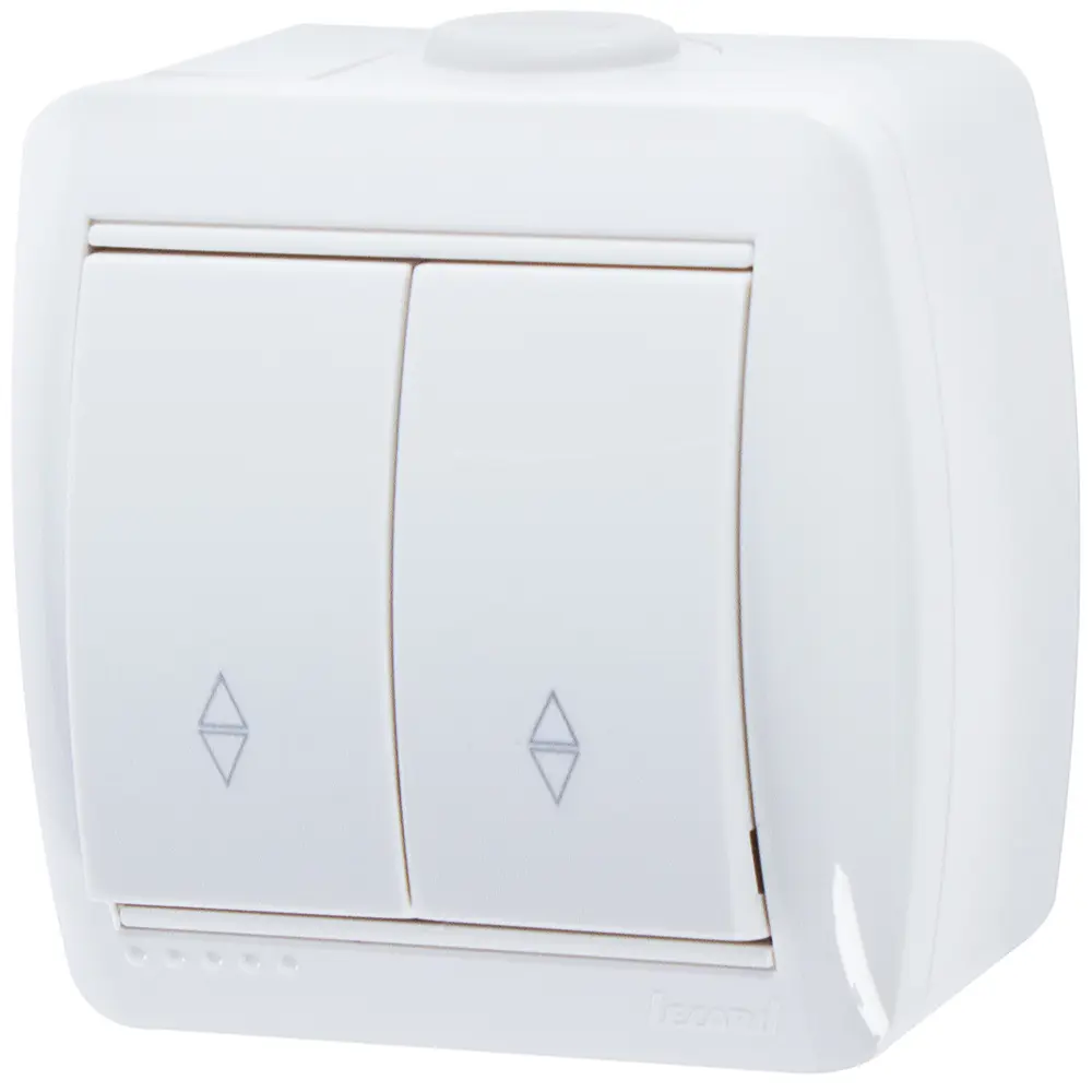 Выключатель проходной накладной Lezard Nata 2 клавиши, цвет серый STLM-2082606 - Вид №1