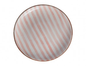 487125 Тарелка "Страйп", без полей, 15 см, розовая Дымов Керамика
