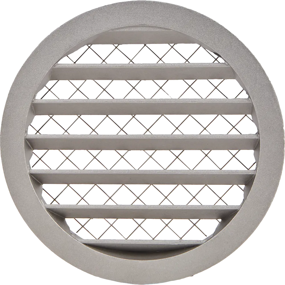 Решётка вентиляционная с сеткой Ore Alu D160 мм металл цвет нержавеющая сталь STLM-2036592 - Вид №1