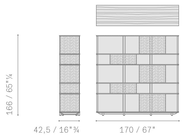 Книжный шкаф из технической ткани Poltrona Frau офис-системы управления ARCH-00087659 - Вид №3