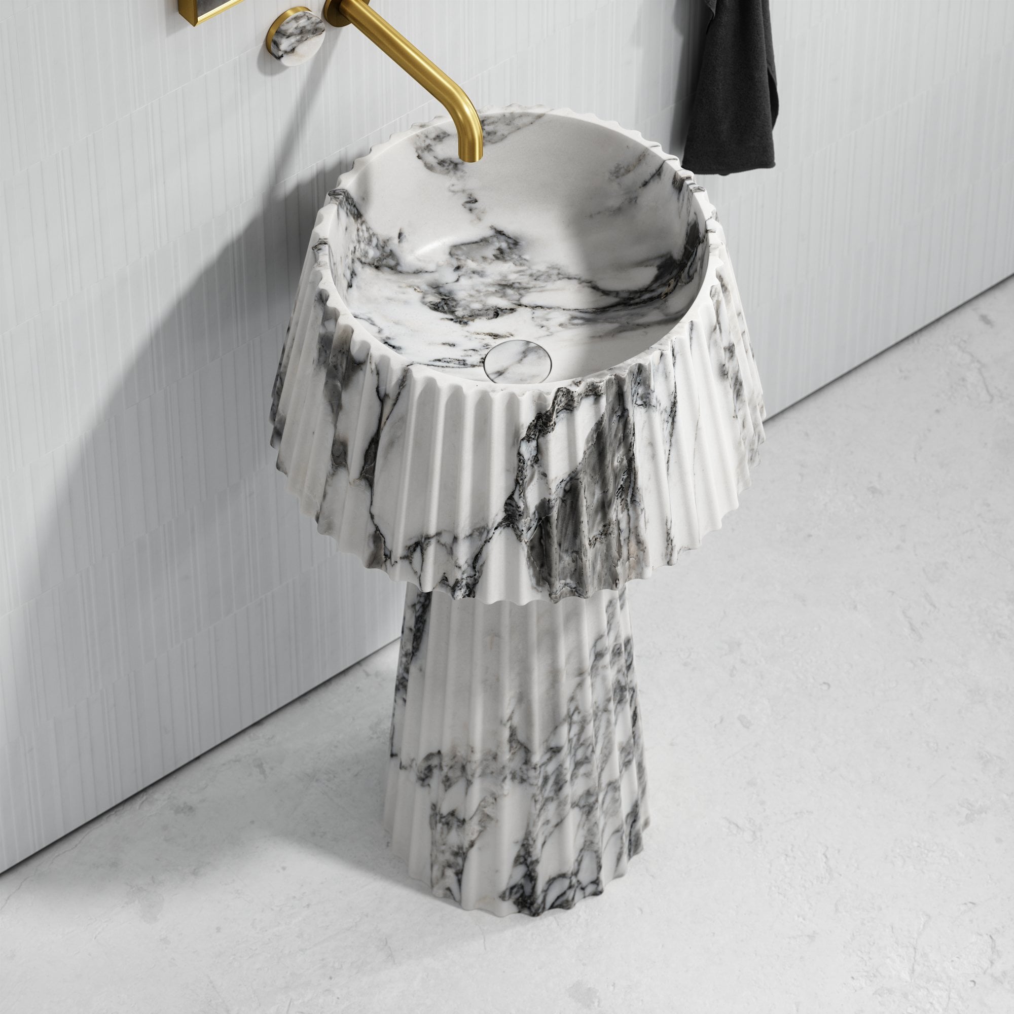 Круглый отдельно стоящий умывальник из мрамора Арабескато LUSSO Lamp ARCH-00135086 - Вид №3