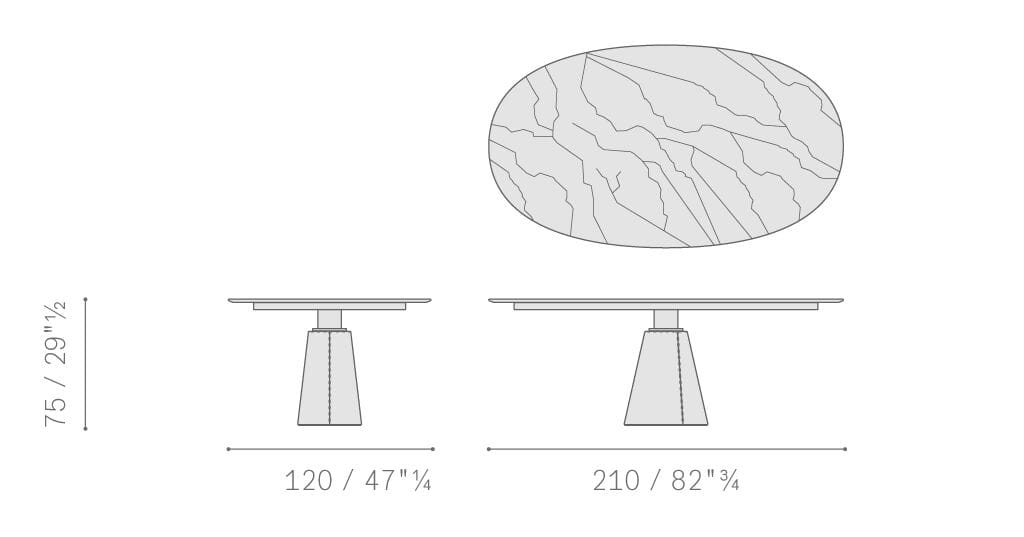 Овальный мраморный стол Poltrona Frau коллекция-столы и стулья ARCH-00032208 - Вид №11
