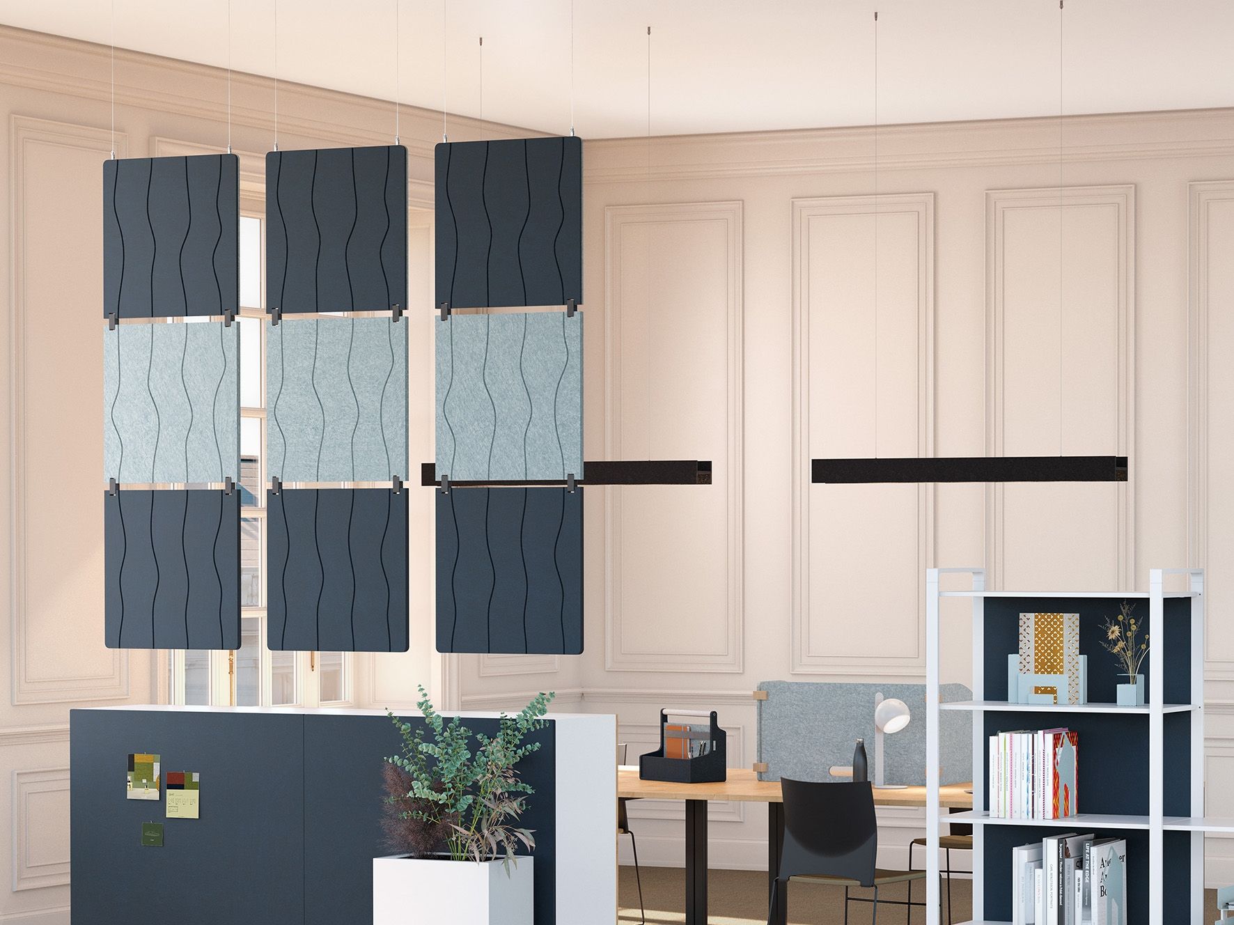 Рециркулированный ПЭТ подвесной звукопоглощающий офисный перегородка Manade Swell ARCH-00128371 - Вид №2