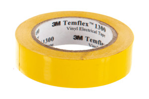 15926251 Изолента ПВХ Temflex 1300 желтая, рулон 15 мм x 10 м 7100081320 3М