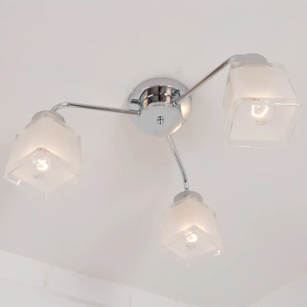 Люстра потолочная «Cerda» 3 лампы 10 м² цвет серебристый SCHAFFNER STLM-2187359 - Вид №4