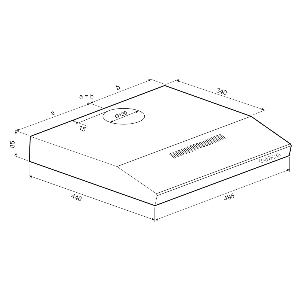 9282050 Вытяжка подвесная KRONA JILLIAN 500 inox PB серебристый/серебристый KRONA1 STDN-0111962 - Вид №11