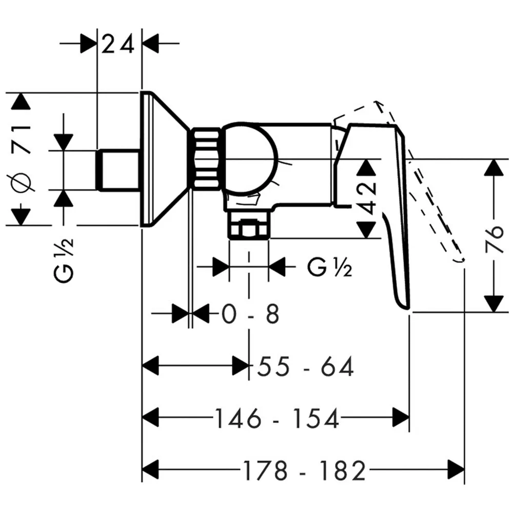 Смеситель для душа Hansgrohe HG Ecos, однорычажный, цвет хром STLM-2023575 - Вид №5