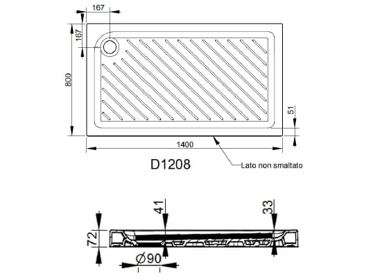 Керамический нескользящий прямоугольный поддон для душа Ceramica Dolomite Gemma2 ARCH-00083927 - Вид №8