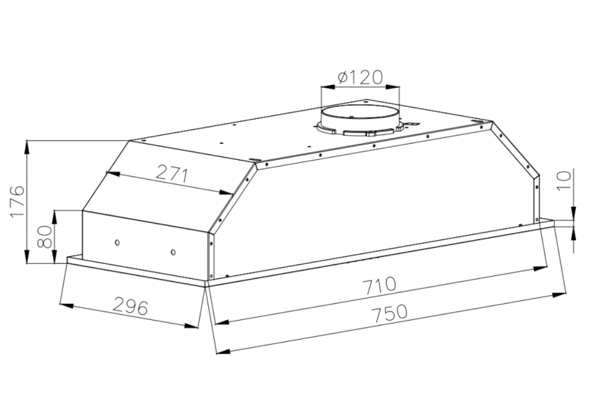 9240980 Вытяжка полновстраиваемая SCHTOFF TDM 75 INOX серебристый STDN-0020839 - Вид №1
