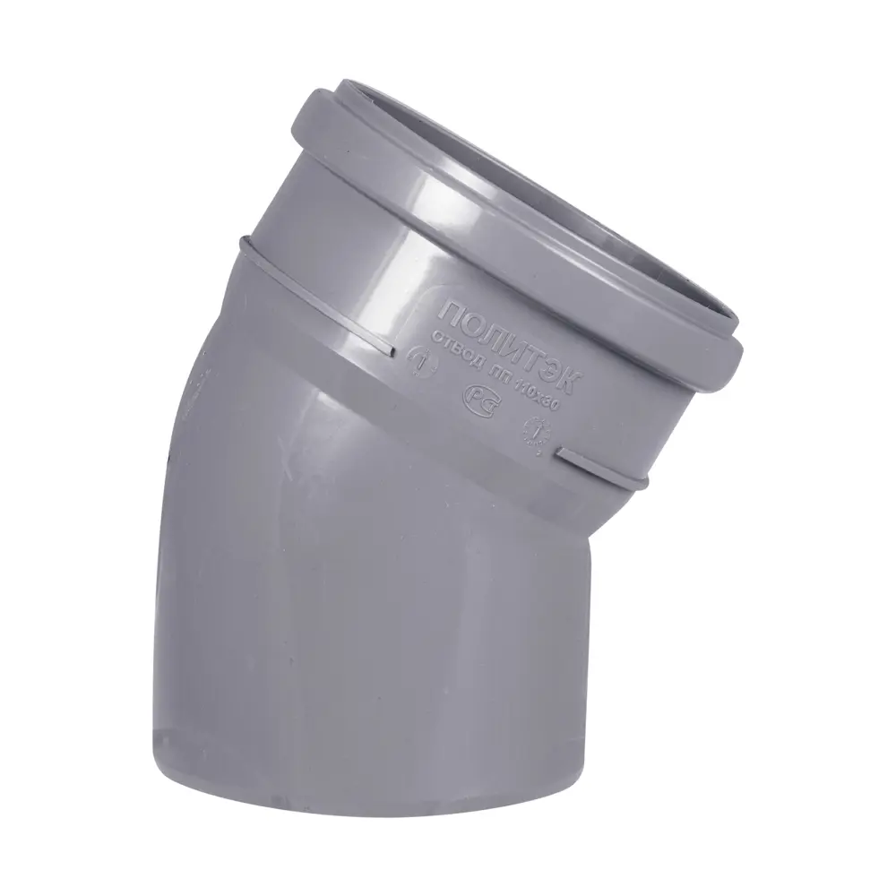 ПОЛИТЭК Отвод канализационный 110 мм 30° для бытовых систем 11609014 STLM-0001319 - Вид №1