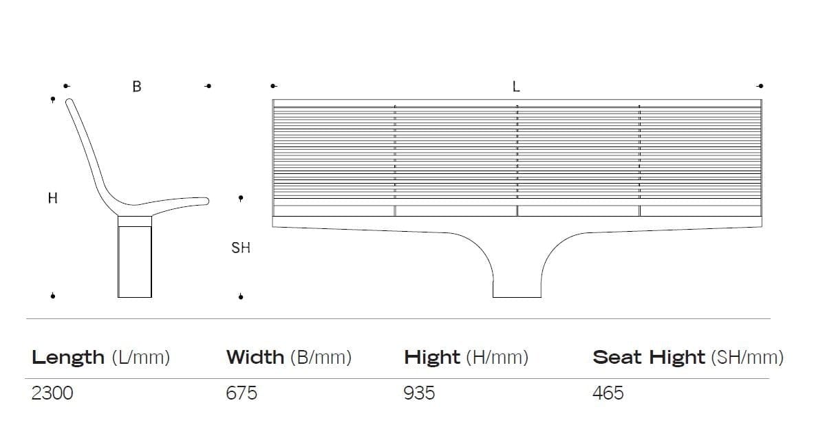 Скамья из нержавеющей стали со спинкой BENKERT BANKE Siardo ARCH-00120845 - Вид №6