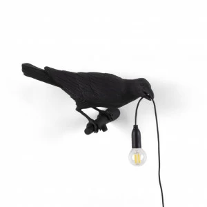 Светильник настенный черный Bird Lamp Black Looking Right 14738 SELETTI С ПТИЧКОЙ 00-3882936 Черный