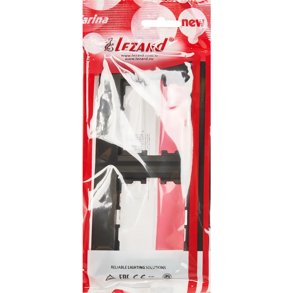 Рамка для розеток и выключателей Lezard Karina 2 поста горизонтальная цвет черный бархат STLM-2077091 - Вид №3