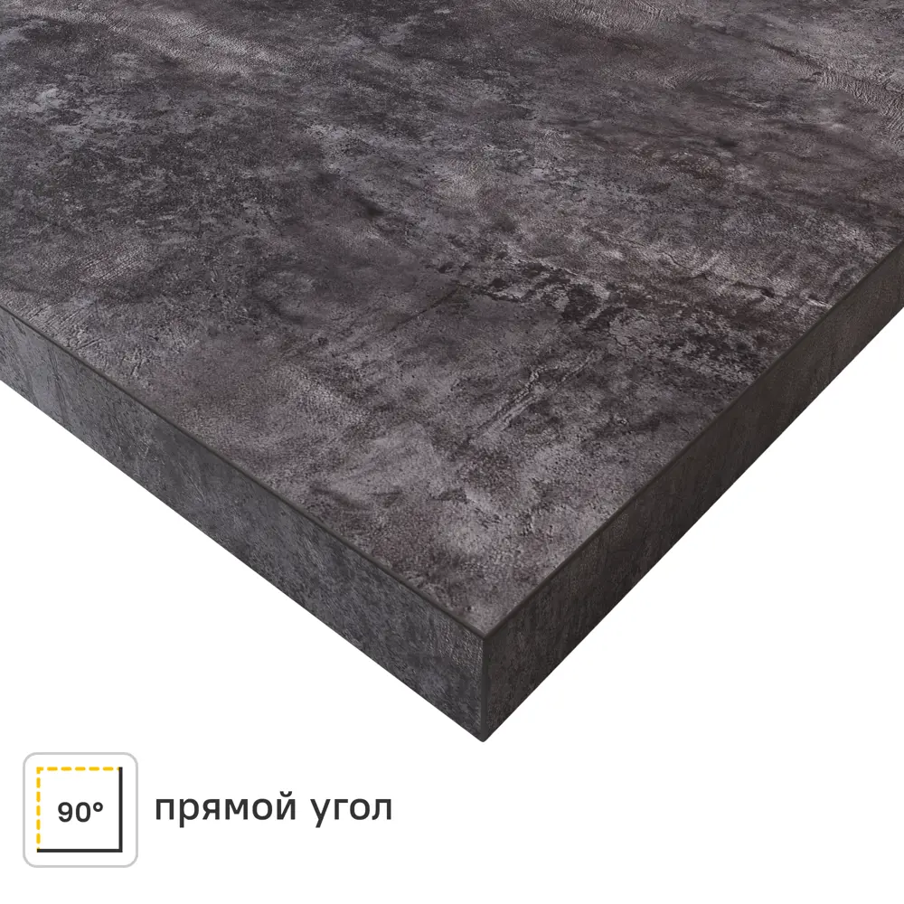 Столешница KONSENSA Бетон темный 80x240x3.8 см ДСП цвет серый ДСП Прямой угол STLM-2054331