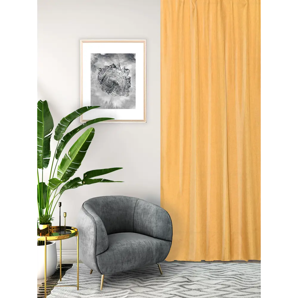 Штора на ленте Seasons Looks 140х260 см Solemio1 цвет желтый STLM-2028061 - Вид №4