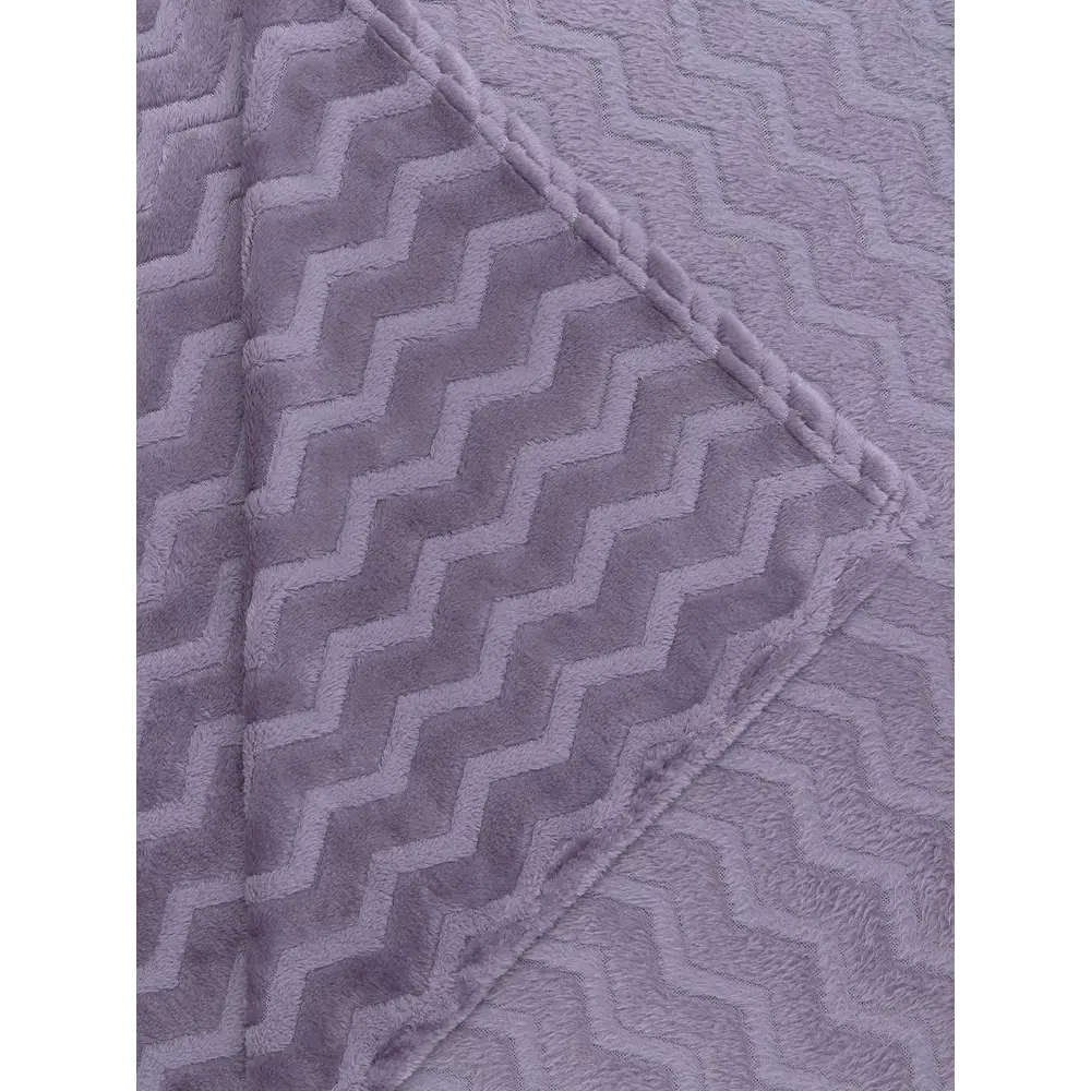 Плед Зигзаг 200x220 см фланель цвет сиреневый TEXREPUBLIC STLM-2117885 - Вид №1