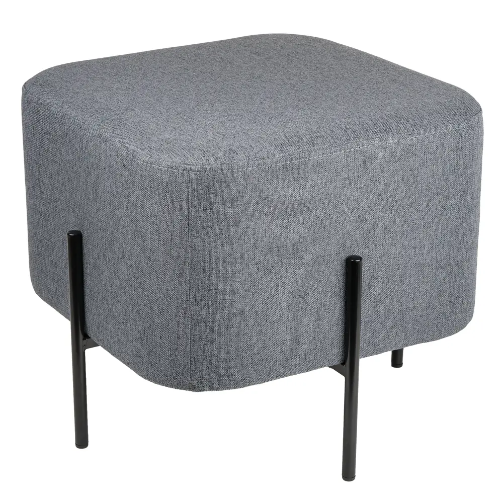 Пуф на ножках рогожка Эрик серый 45x42 см Santreyd STLM-2196521