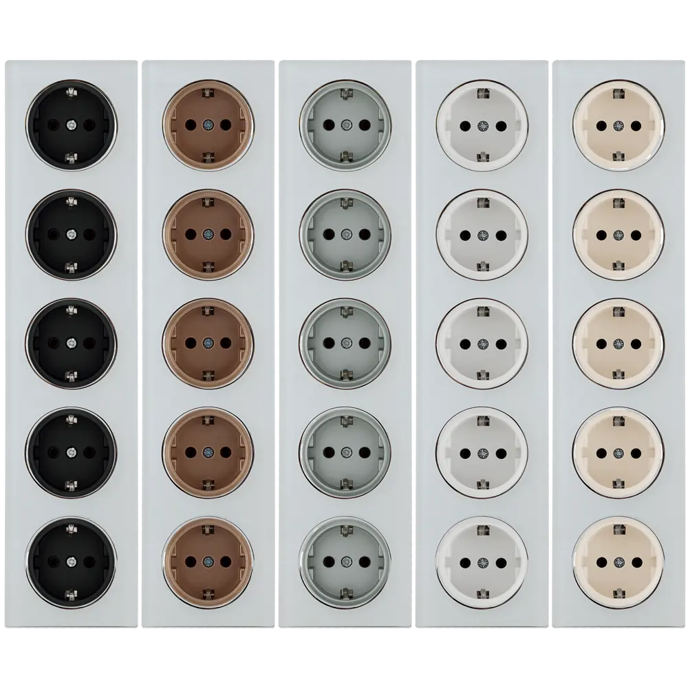 ONEKEYELECTRO Стеклянная рамка для розеток 5-местная белая глянцевая 82838525 Florence STLM-0036856 - Вид №1