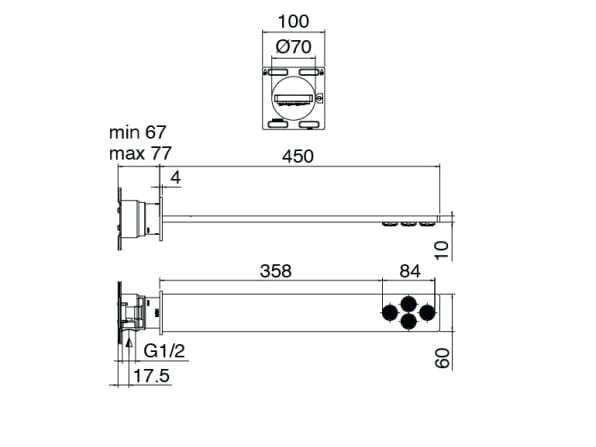 Термостатический набор для душа из нержавеющей стали с ручным душем Zazzeri Q316 ARCH-00054592 - Вид №2