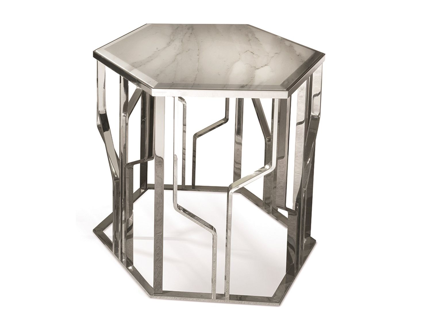 Мраморный шестиугольный журнальный столик Longhi Loveluxe ARCH-00060295 - Вид №5