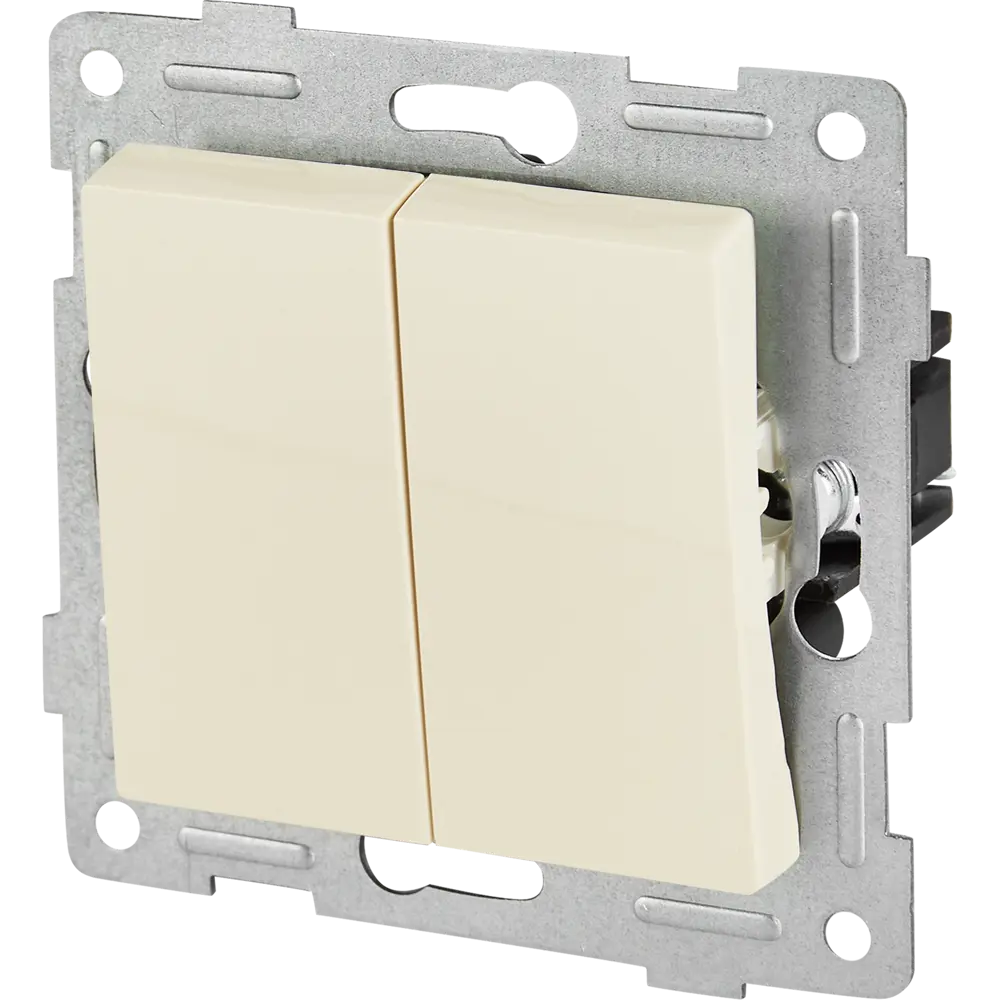 GUSI Electric Ugra — проходной выключатель на 2 клавиши в бежевом исполнении 87618443 STLM-1107216