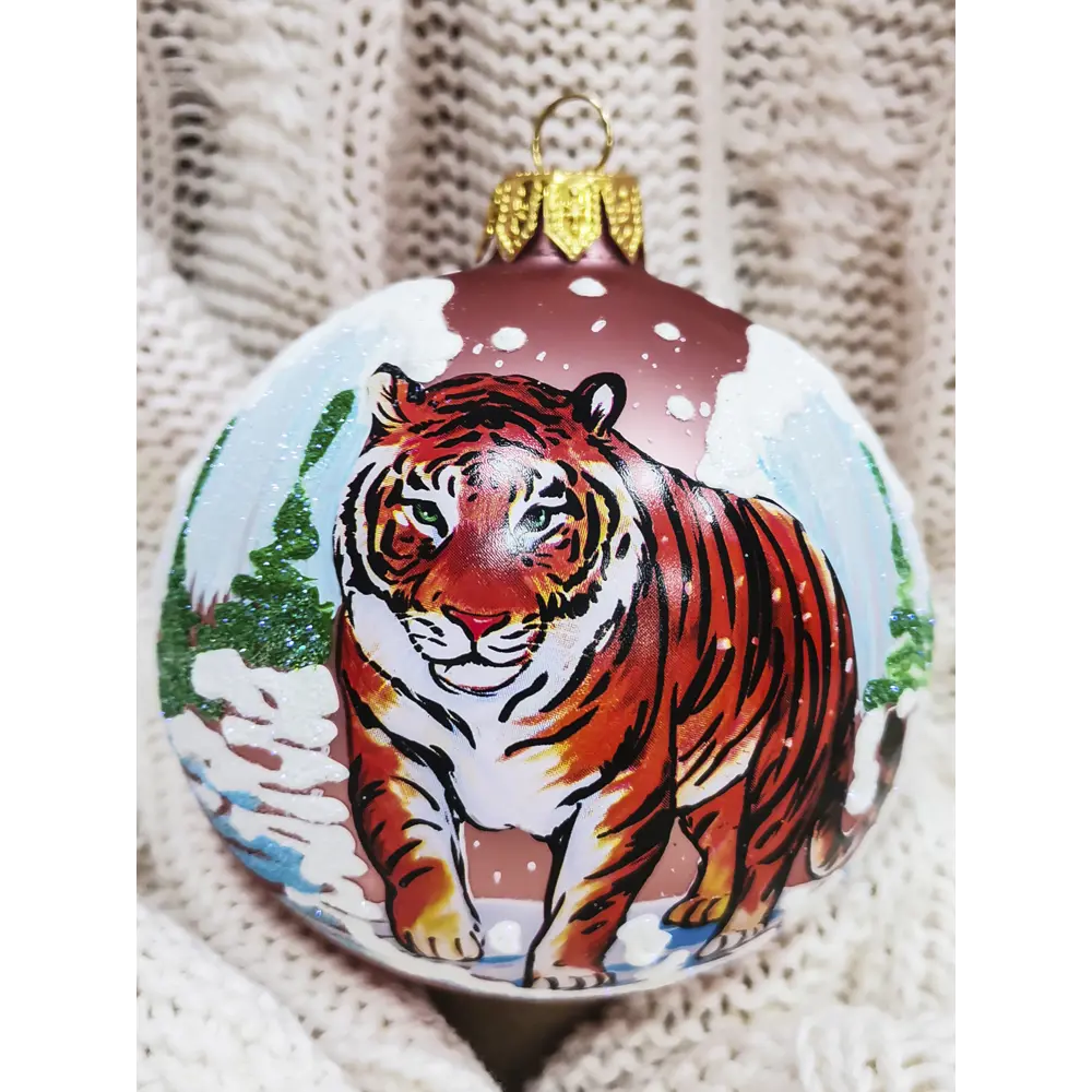 Елочный шар Christmas "Тигры" ø8 см стекло КУ-80-214001/м 82720449 STLM-2197622 Santreyd  - Вид №2