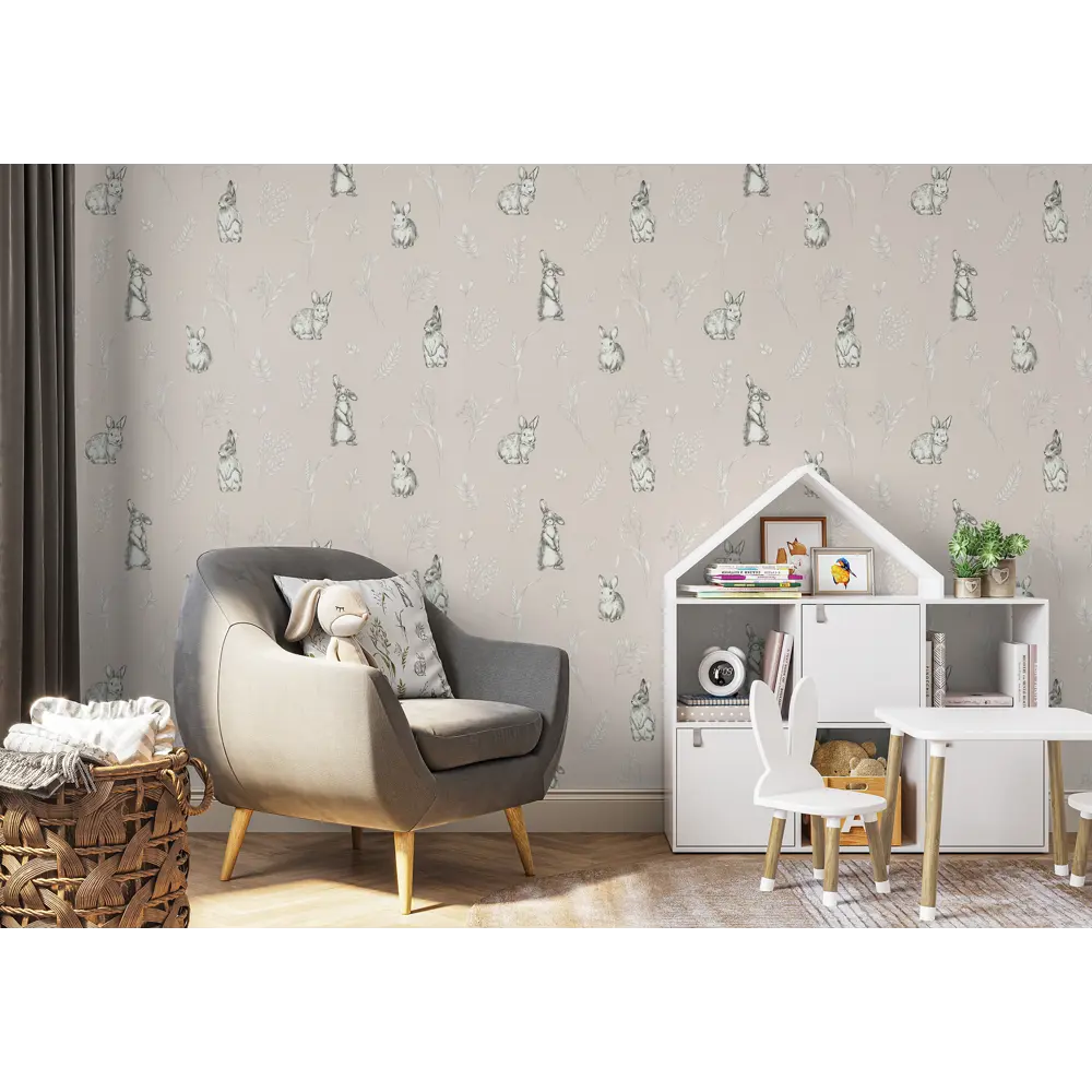 Обои флизелиновые Vog Collection Funny Bunny розовые 1.06 м 72059-55 87769316 STLM-2035207 - Вид №2