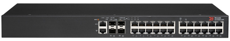 ICX6430-24P 24-port 10/100/1g poe+ 370w with 4 x 1g sfp for uplink/stacking Brocade Santreyd 