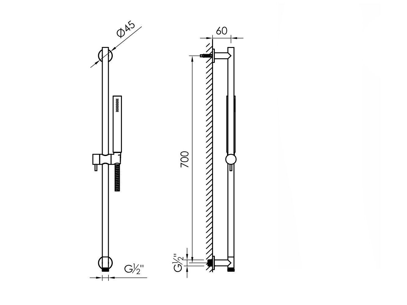 Термостатическая душевая колонна из нержавеющей стали с ручным душем JEE-O Slimline ARCH-00108215 - Вид №7