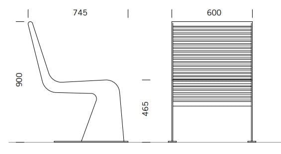 Наружное сиденье из нержавеющей стали BENKERT BANKE Siardo ARCH-00026412 - Вид №1
