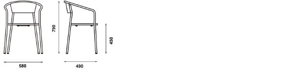 Металлический садовый стул с подлокотниками Adico ANDALUZA ARCH-00023791 - Вид №4