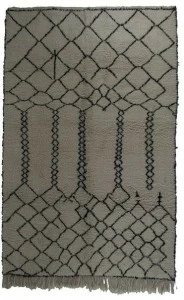 AFOLKI Прямоугольный шерстяной коврик с длинным ворсом и геометрическими мотивами Beni ourain Taa1101be
