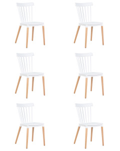 90560296 Набор кухонных стульев 6 шт Theo -pp687 84х50х42 см пластик цвет белый LMZL STLM-0282706 DOBRIN