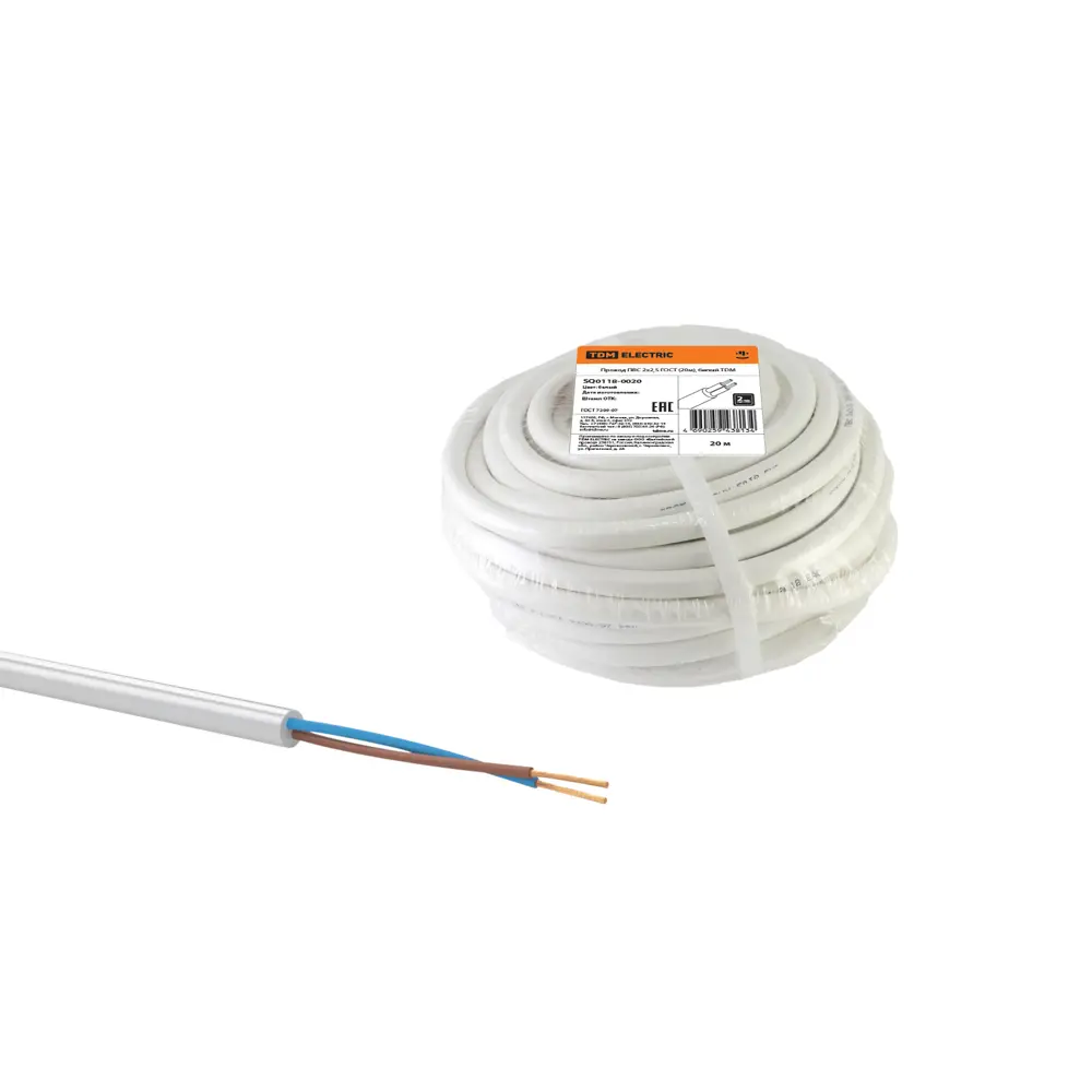 Провод Tdm Electric ПВС 2x2.5 20 м ГОСТ цвет серый STLM-2100645 - Вид №2