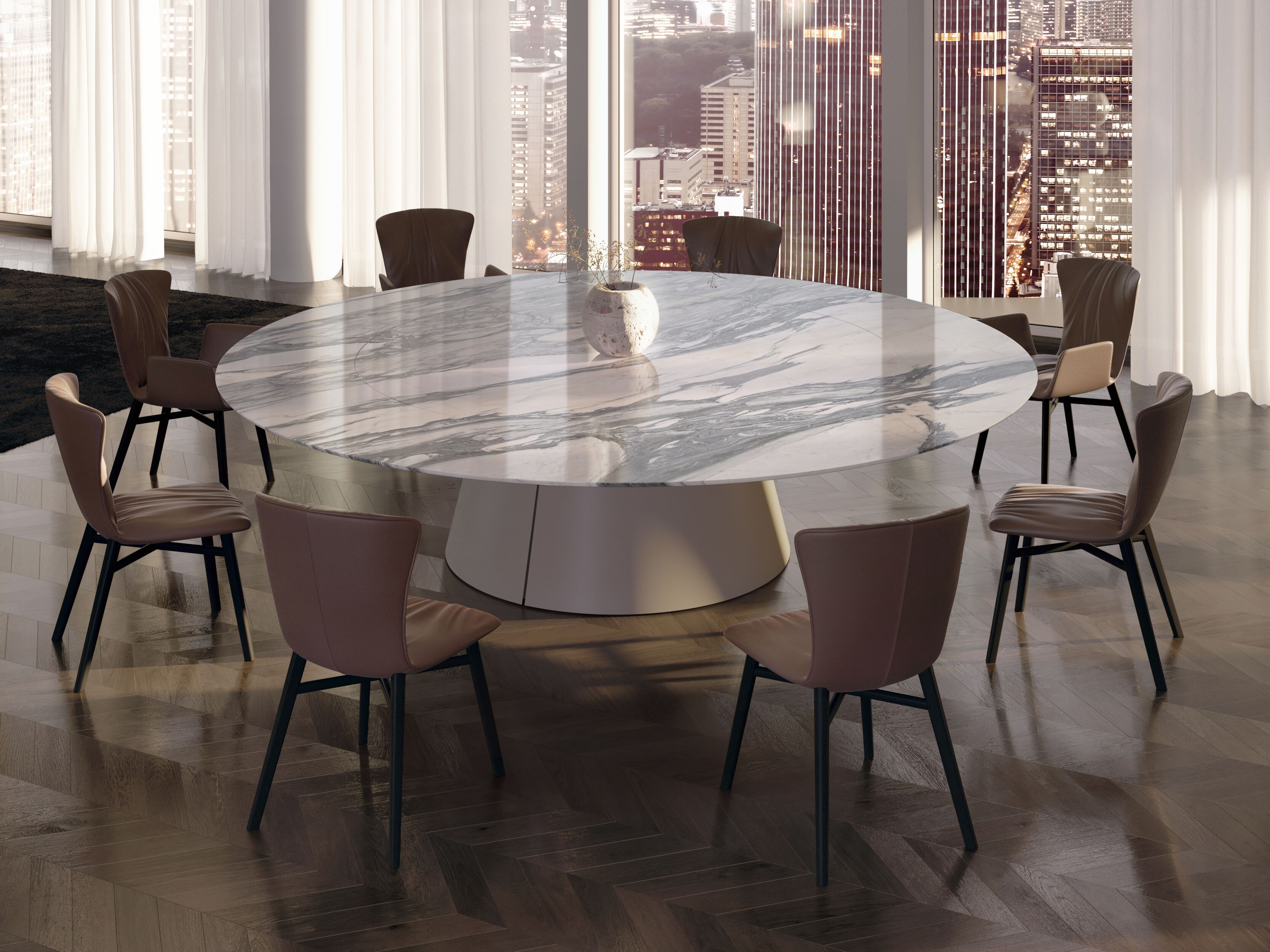 Круглый стол из натурального камня с Lazy Susan Draenert TADAO MAGNUM ARCH-00051022 - Вид №1