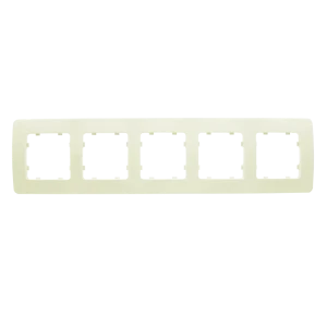 Рамка для розеток и выключателей Hegel 5 постов цвет слоновая кость
