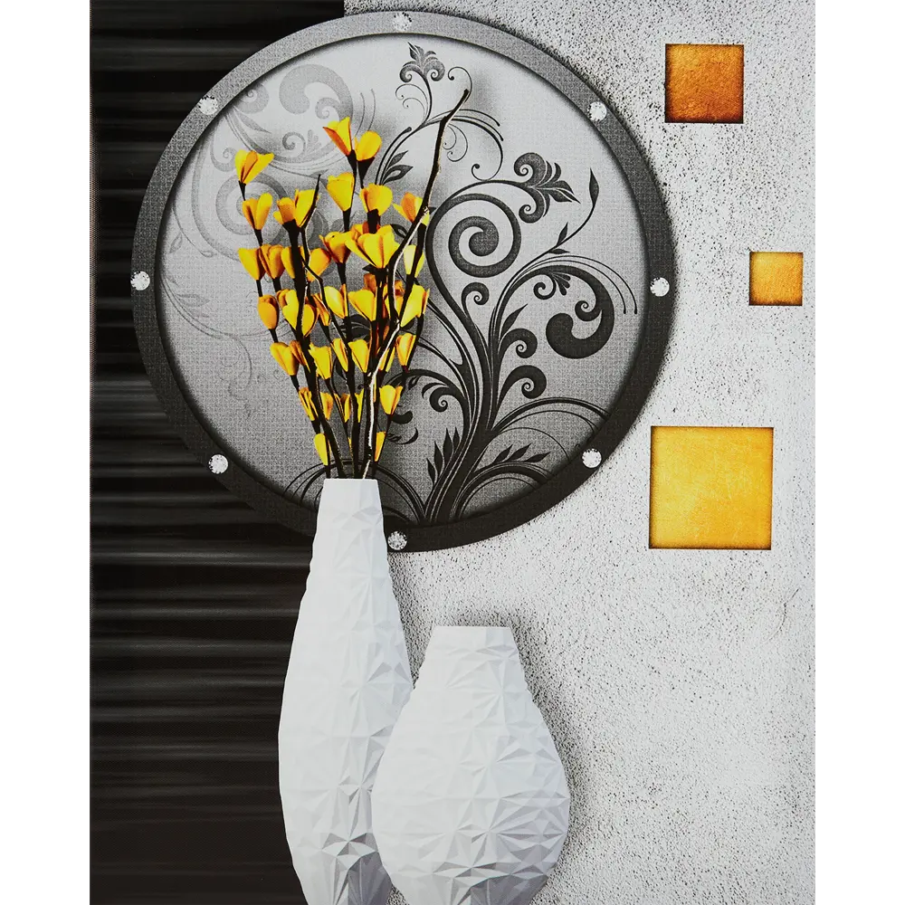 Santreyd Мультимодульная картина «Цветы в вазах» 80×50 см 85999107 STLM-0066125 - Вид №1