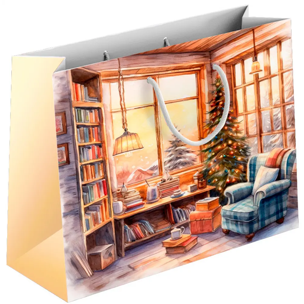 Подарочный пакет Уютный дом 30x40x12 см разноцветный 89427288 STLM-2113512 Santreyd 