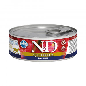 ПР0057885 Корм для кошек N&D Quinoa с киноа, для поддержки пищеварения банка 80г Farmina