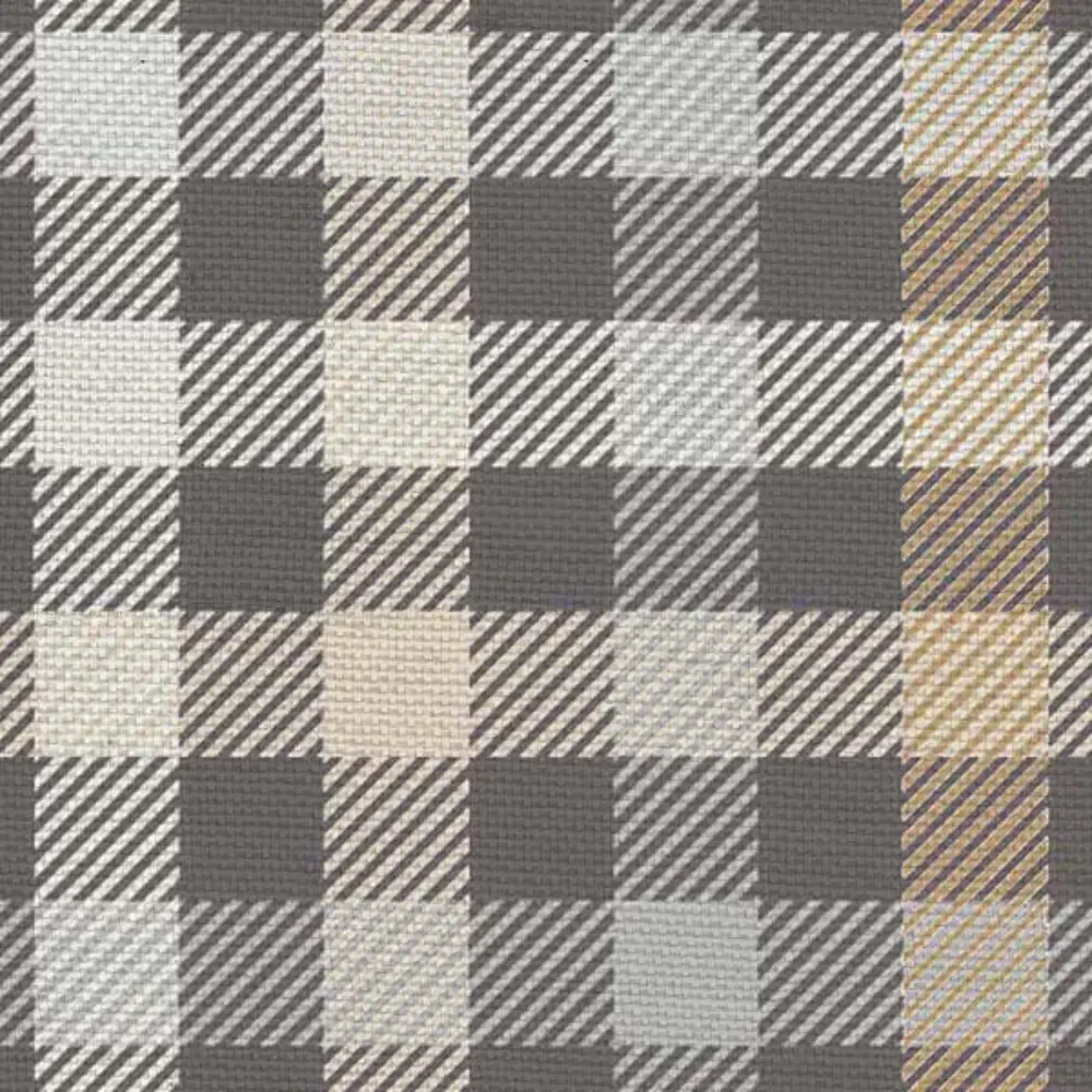 Штора на ленте для кухни Brown 145x180 см клетка цвет коричневый LINEN WAY STLM-2118559 - Вид №1