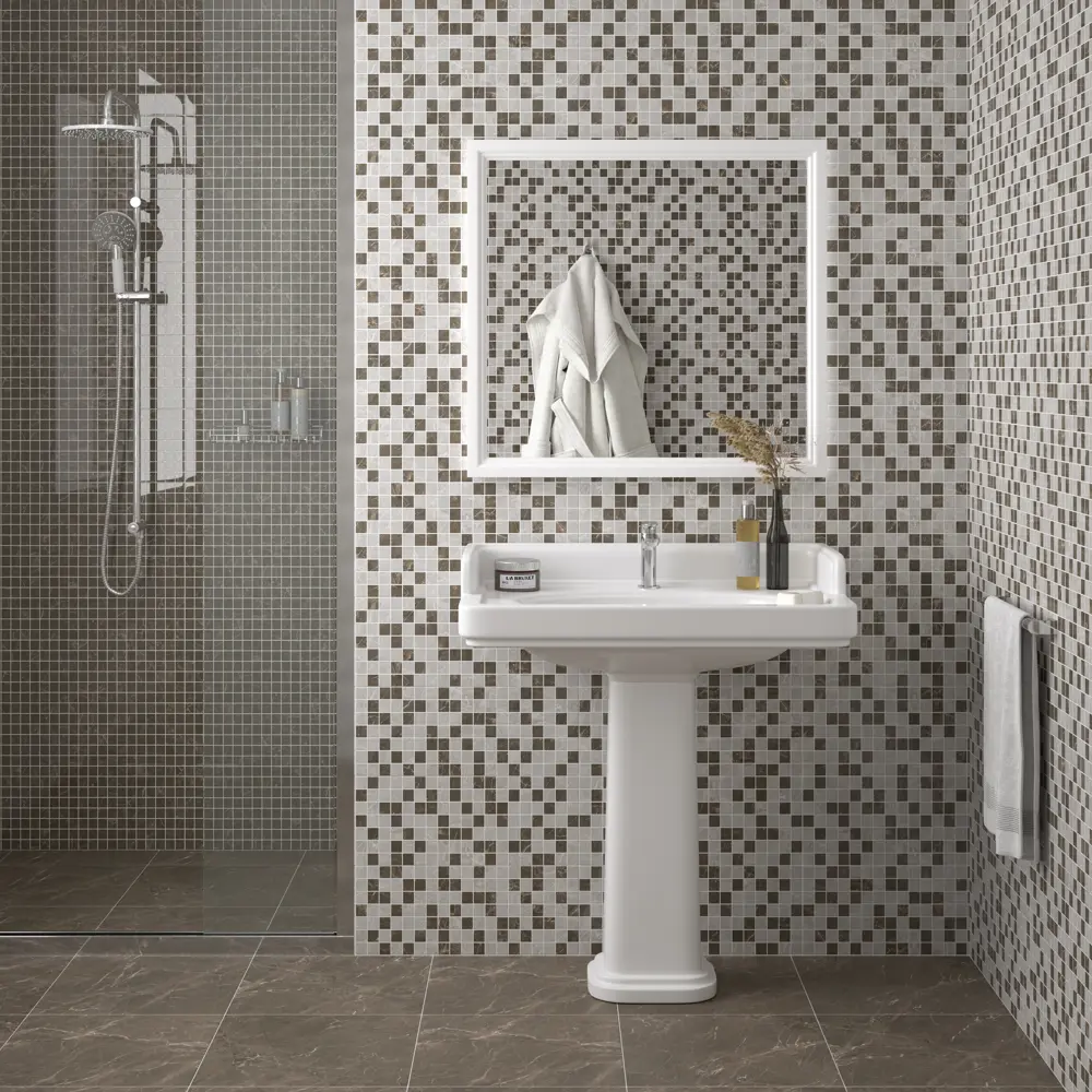 Декор настенный Kerama Marazzi Фоджа 20x50 см глянцевый цвет коричневый мозаика STLM-2084789 - Вид №3